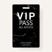 Badge Personnalisé VIP All Access QR Code Événement Marq (Devant)