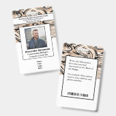 Badge Personnaliser la photo de l'employé Logo Code-barr (Avant & arrière)