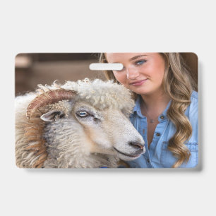 Badge Personnaliser la photo de mouton de concours de bé