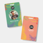 Badge Personnaliser l'entreprise | Société de fruits tro (Front & Back)