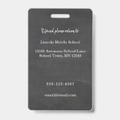 Badge personnaliser sur l'insigne d'identification des e (Arrière)