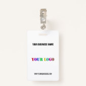 Badge Personnaliser votre logo Entreprise Nom du texte B (Dos avec clip)
