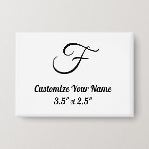Badge Personnalisez un rectangle personnalisé simple 3,5