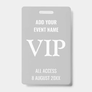 Badge Personne très importante VIP Music Festival Grey