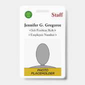 Badge "Personnel" Classique (Arrière)