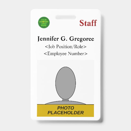 Badge "Personnel" Classique (Avant)