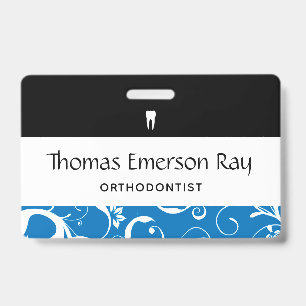 Badge Personnel de cabinet dentaire Pro Damask