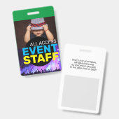 Badge Personnel de l'événement d'accès (Avant & arrière)