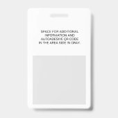 Badge Personnel de l'événement d'accès (Arrière)