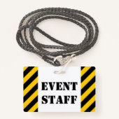 Badge "PERSONNEL DE L'ÉVÉNEMENT" + Insigne de couleur no (Devant avec lanière)