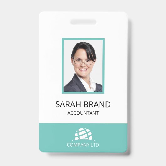 Badge Personnel d'ID d'entreprise simple (Avant)