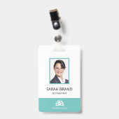Badge Personnel d'ID d'entreprise simple (Avant avec clip)