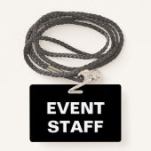 Badge Personnel d'organisation d'événements (Derrière avec lanière)