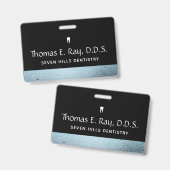 Badge Personnel du bureau dentaire gouttes d'eau (Recto et verso)