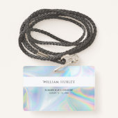 Badge Personnel Holographique Carte d'accès Nom de l'emp (Derrière avec lanière)