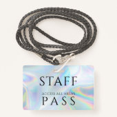 Badge Personnel Holographique Carte d'accès Nom de l'emp (Devant avec lanière)