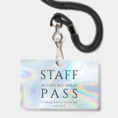 Badge Personnel Holographique moderne All Access Pass Co (Avant avec lanière)
