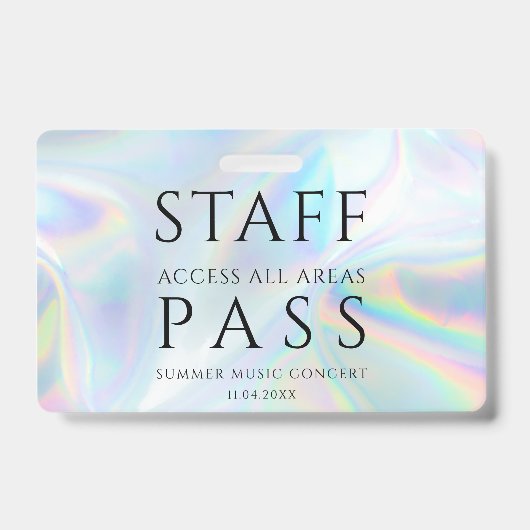 Badge Personnel Holographique moderne All Access Pass Co (Avant)