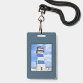 Badge Phare à l'aquarelle (Avant avec lanière)