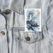 Badge Phare Lumineux sur la côte rocheuse (Insitu)