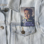 Badge Photo 80e anniversaire ajouter nom date moderne vi (Insitu)