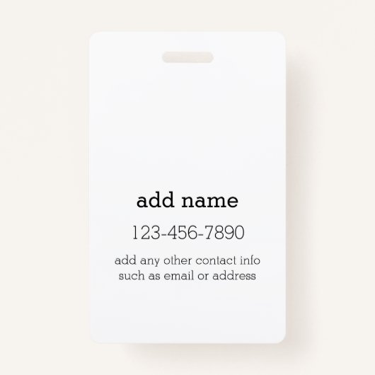 Badge Photo avec bagage d'identification de nom personna (Dos)