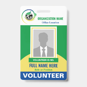 Badge Photo Bénévole ONG à but non lucratif N'importe