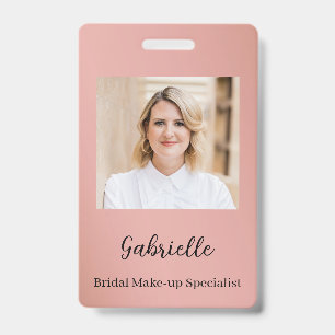 Badge Photo Bohème Rose Poussiéreuse Botanique Moderne