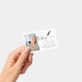 Badge Photo Brown et blanche moderne (Manuel / portable)