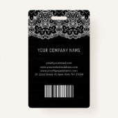 Badge Photo Business ID Et Dentelle Blanche (Dos)