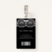 Badge Photo Business ID Et Dentelle Blanche (Dos avec clip)