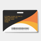 Badge Photo Code-barre employé de l'entreprise Orange Ja (Arrière)