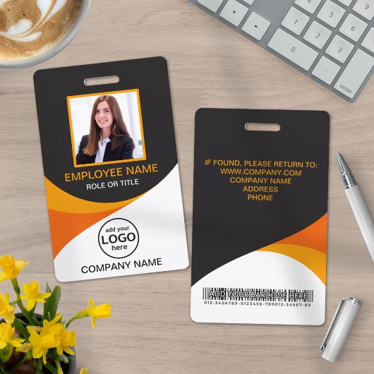 Badge Photo Code-barre employé de l'entreprise Orange Ja