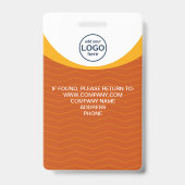 Badge Photo Code-barre employé de l'entreprise Orange Ja (Arrière)