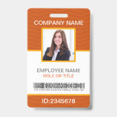 Badge Photo Code-barre employé de l'entreprise Orange Ja (Avant)