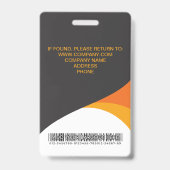Badge Photo Code-barre employé de l'entreprise Orange Ja (Arrière)