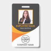 Badge Photo Code-barre employé de l'entreprise Orange Ja (Avant)