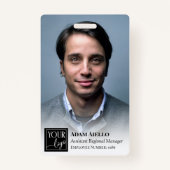 Badge Photo complète et petit logo ID employé (Devant)