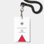 BADGE PHOTO D'ACCÈS DU PERSONNEL PASSE DE SÉCURITÉ D'IDE (Dos avec cordon)