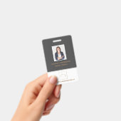 Badge Photo d'agent immobilier gris moderne (Manuel / portable)