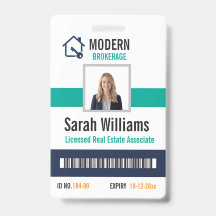 Badge photo d'agent immobilier moderne