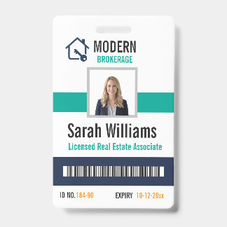 Badge photo d'agent immobilier moderne