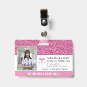 Badge Photo d'aide-soignante à domicile (Avant avec clip)