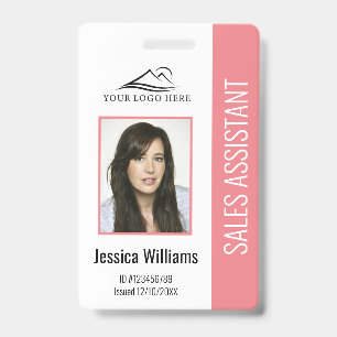 Badge Photo de base du logo de l'entreprise Rose Sécurit