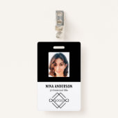 Badge Photo De Black Arrière - plan (Devant avec clip)