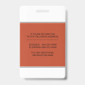 Badge Photo de caducée d'infirmière diplômée en terre cu (Arrière)