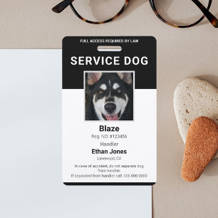 Badge Photo de chien de service noir