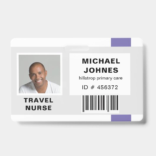 badge photo de code-barres de l'employé (Avant)