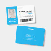 Badge Photo de code-barres d'identification de l'employé (Avant & arrière)
