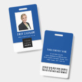 Badge Photo de code-barres Nom Carte d'identité Vertical (Avant & arrière)